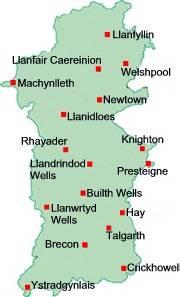 Map of Powys