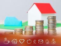 Image of a house and a stack of coins