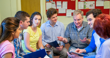 Group of people having a discussion