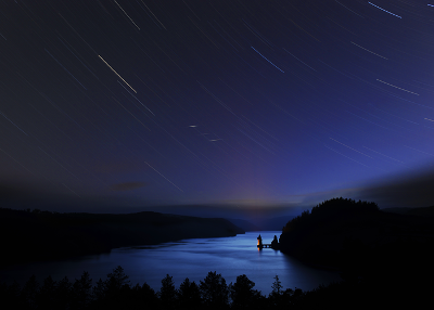 Night sky over Lake Vyrnwy