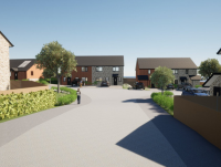 Image of artists' impression of new housing development in Llanfyllin