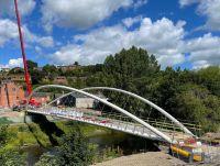 Newtown active travel bridge in July 2024